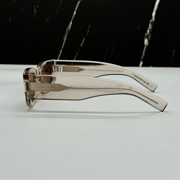 NEW SL697 003 SAINT LAURENT UNISEX CLEAR GRAY GEOMETRIC SUNGLASSES SL 697 003 - Picture 4 of 8